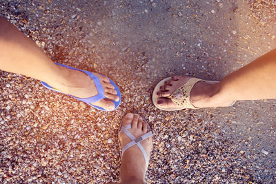 Low section of people standing on beach