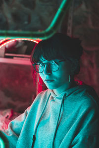 Portrait of boy wearing sunglasses