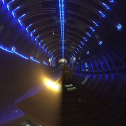 Interior of illuminated tunnel