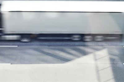 Blurred motion of train in city