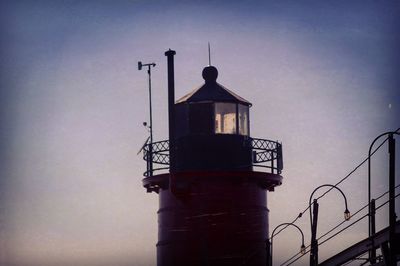 Low angle view of lighthouse against the sky