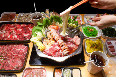 Close-up of food on table