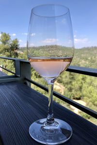 Close-up of beer in glass on table