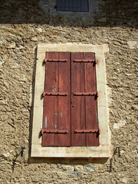 Close-up of weathered door