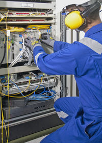 Man working on bridge