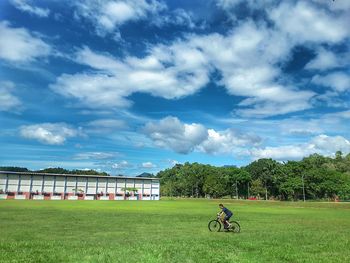 Scenic view of field against sky