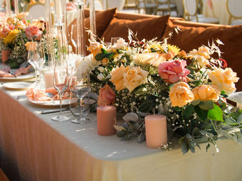 Close-up of food on table