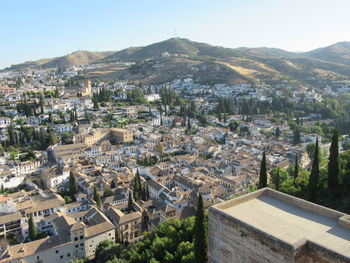 High angle shot of townscape