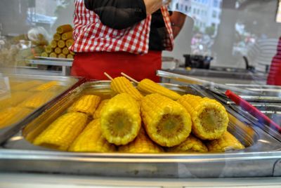 Food for sale at market stall