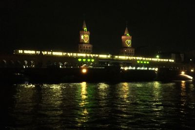 Illuminated city at night