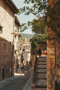 Footpath amidst houses