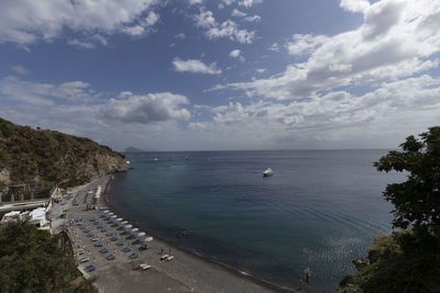 High angle view of sea against sky