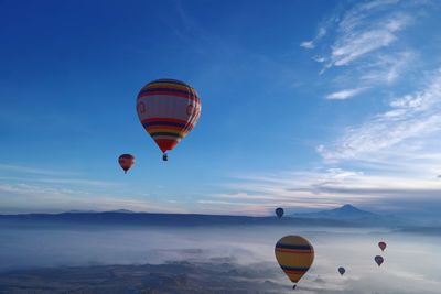 Hot air balloons flying at cappadocia