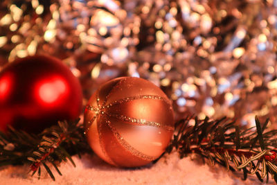 Close-up of christmas decorations