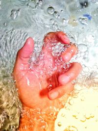 Close-up of bubbles in water