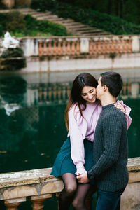 Happy couple in garden