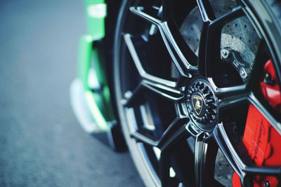 Close-up of bicycle wheel