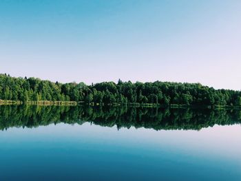 Scenic view of lake against clear sky