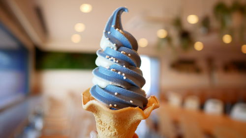 Close-up of ice cream at restaurant