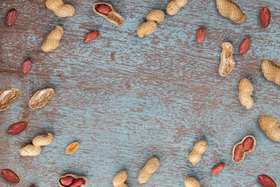 High angle view of leaves on floor