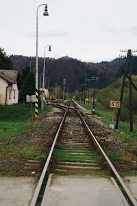 Railroad track at night