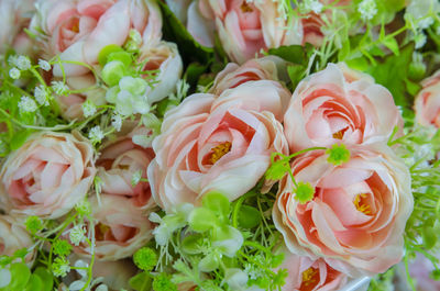 High angle view of rose bouquet