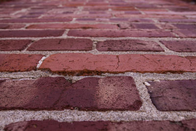 Full frame shot of red brick wall