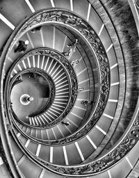 High angle view of spiral stairs