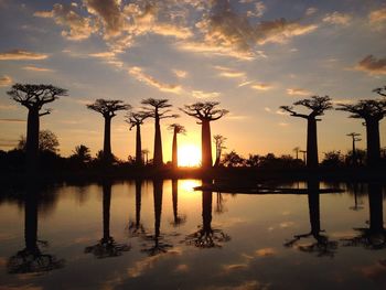 Scenic view of sunset over sea