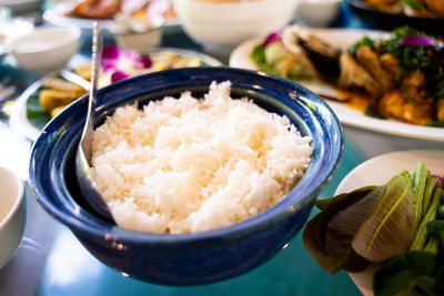 Close-up of food in bowl on table