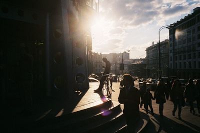 People walking in city