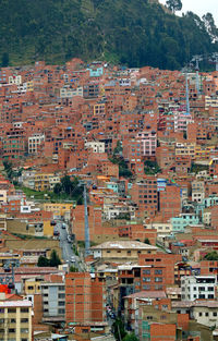 Residential area on the hillside of downtown la paz, bolivia, south america