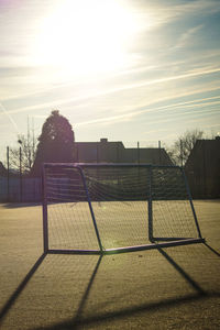 View of soccer field against sky