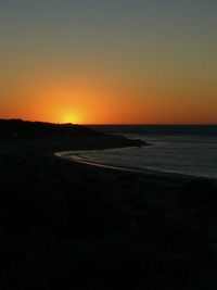 Scenic view of sea against sky at sunset