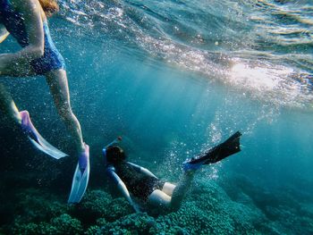 Man swimming in sea