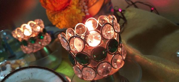 Close-up of mother velankanni feast offerings