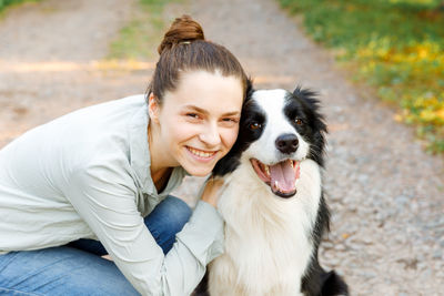 Young man with dog