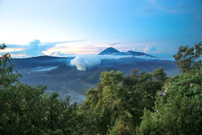 Scenic view of bromo mountains against sky