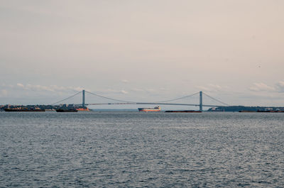 Suspension bridge over sea