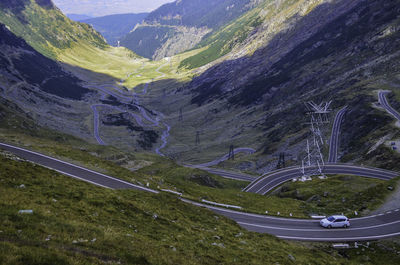 Car on road against mountains