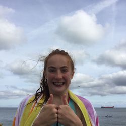 Portrait of young woman in sea