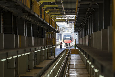 Train at railroad station