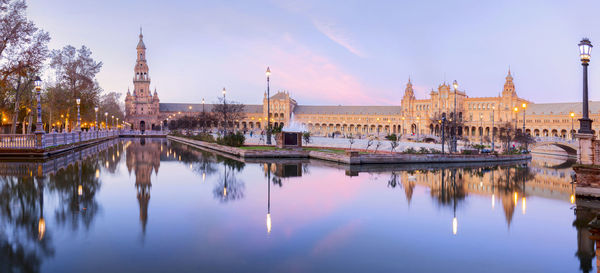 Reflection of buildings in water