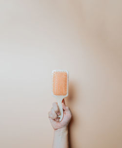 Cropped hand of woman holding paintbrush