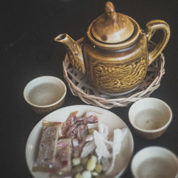 Close-up of tea served on table