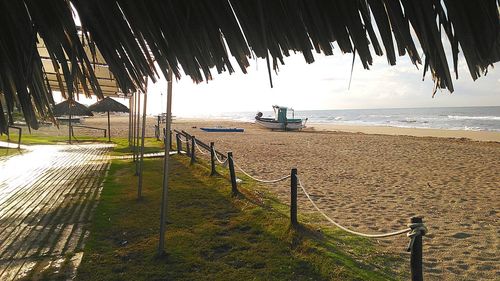 Scenic view of beach against sky