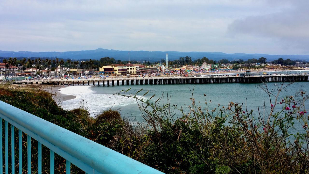 Summer beachside amusement park