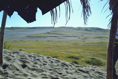 Scenic view of landscape against clear sky