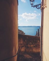 View of sea against cloudy sky
