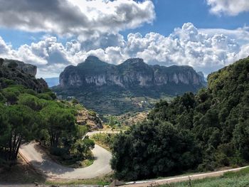 Scenic view of mountains against sky